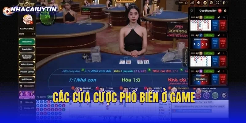 Các cửa cược phổ biến ở game