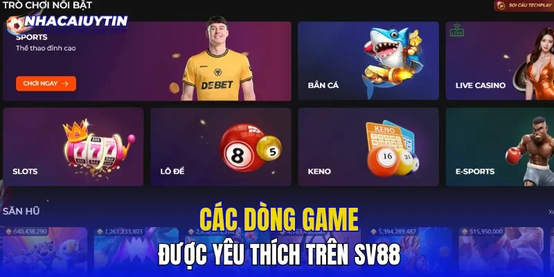 Các dòng game được yêu thích trên SV88