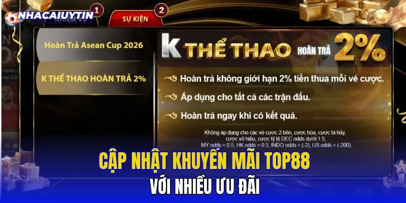 Cập nhật khuyến mãi TOP88 với nhiều ưu đãi