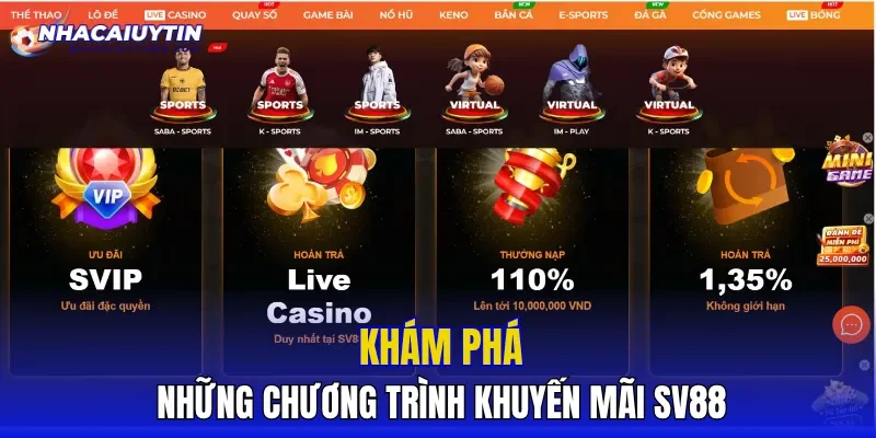 Khám phá những chương trình khuyến mãi SV88