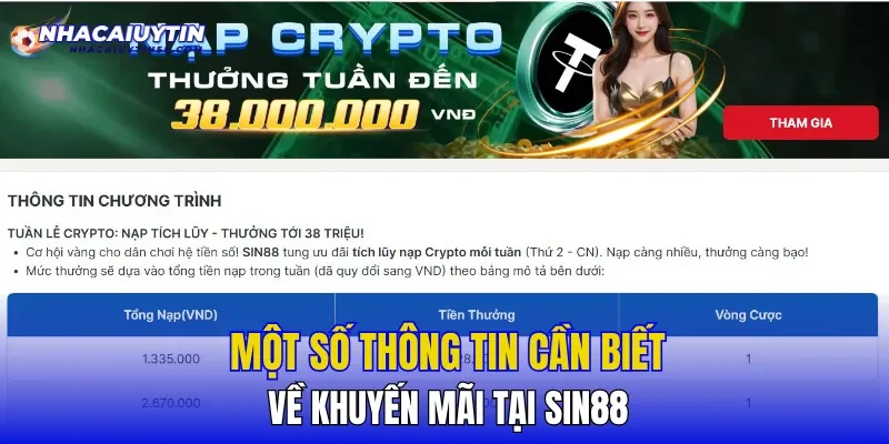Một số thông tin cần biết về khuyến mãi tại SIN88