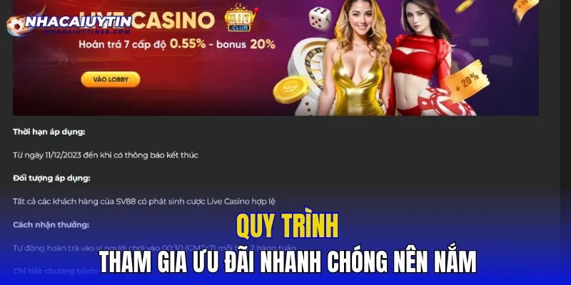 Quy trình tham gia ưu đãi nhanh chóng nên nắm