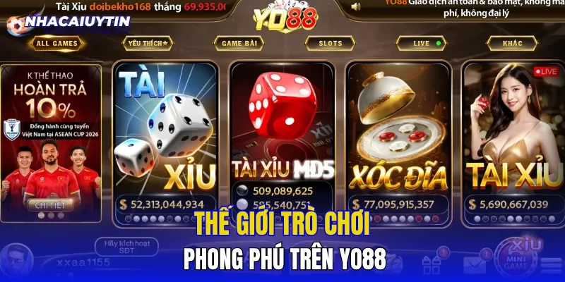 Thế giới trò chơi phong phú trên YO88
