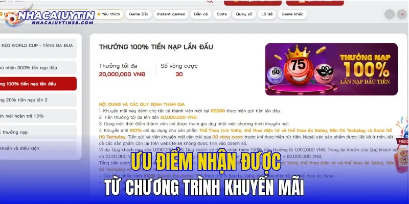Ưu điểm nhận được từ chương trình khuyến mãi